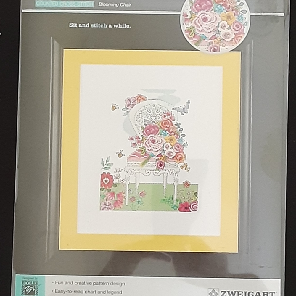 NWT Blooming Chair artiste counted cross stitch